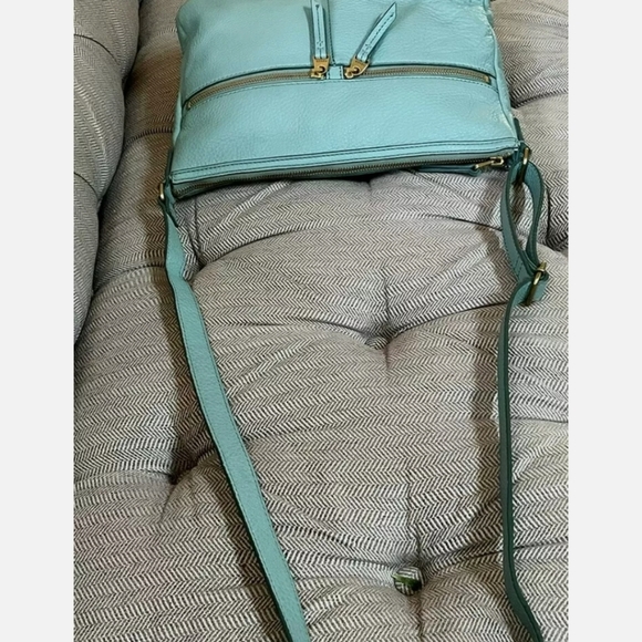 Fossil Tinsley Leather Crossbody Misty Ocean Jade - Picture 6 of 12